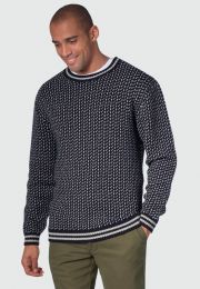 Tolstoy Navy Nordic Crew Neck Sweater