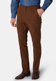 Regular Fit Wordsworth Mocha Cotton Stretch Pants