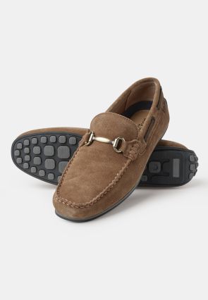 Cognac Suede Snaffle Moccasin