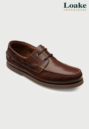 Loake Lymington Brown Waxy Nubuck Leather Boat Shoes