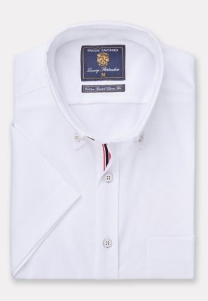 Regular and Tailored Fit White Stretch Cotton Oxford Shirt