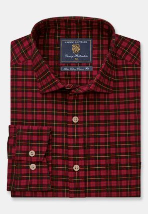 Regular Fit Red Tartan Cotton Shirt