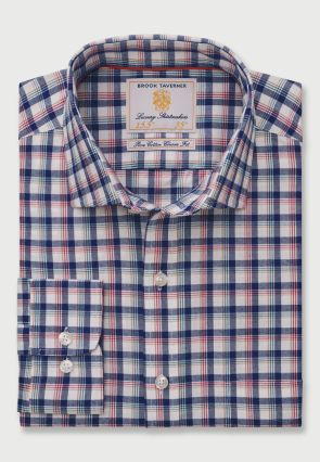 Regular Fit Blue Check Cotton Shirt