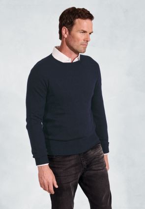 Navy Cashmere Crew Neck Sweater