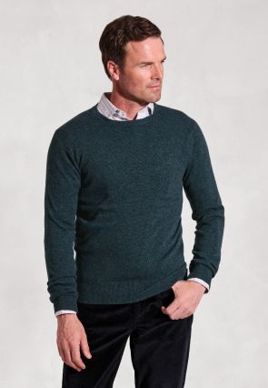 Petrol Cashmere Crew Neck Sweater