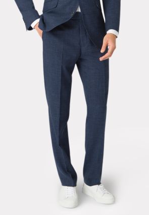 Tailored Fit Constable Navy Linen Blend Suit Pants 