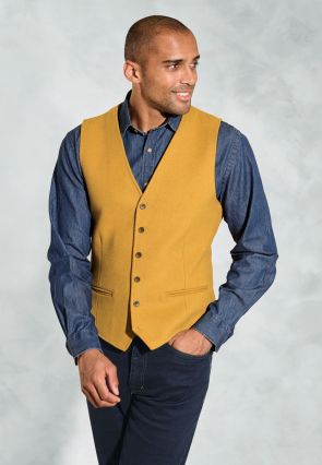 Dettori Mustard Wool Blend Vest