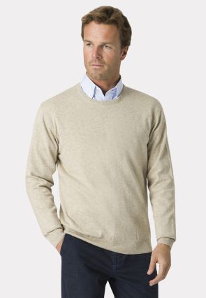 Devon Stone Cotton Merino Crew Neck Sweater