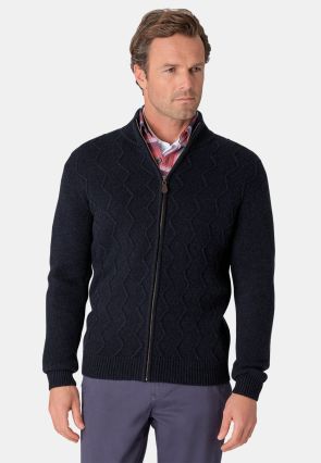 Henry Navy Zip Through Cardigan