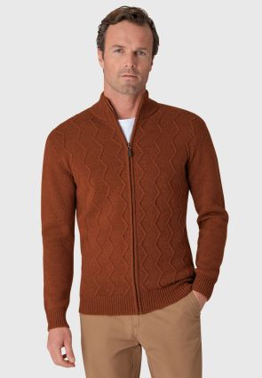 Henry Paprika Zip Through Cardigan