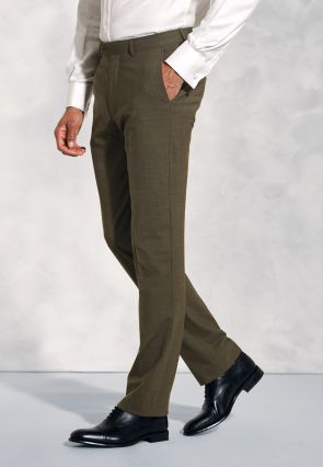 Tailored Fit Oliver Moss Melange Wool Blend Suit Pants