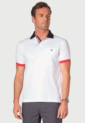 Oxshott White Jersey Cotton Polo Shirt