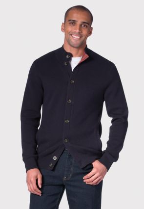 Selassie Navy Button Through Cardigan Jacket