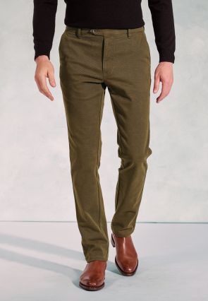 Regular Fit Seychelles Olive Cotton Blend Twill Pants