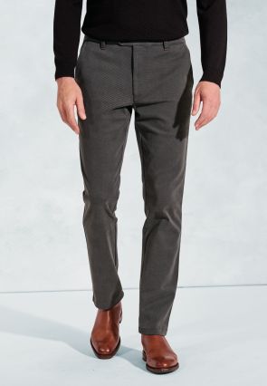 Regular Fit Seychelles Gunmetal Grey Cotton Blend Twill Pants