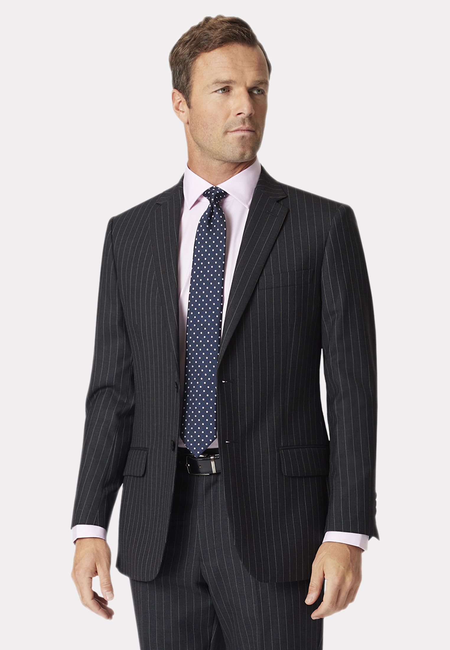Mitchell - Black Pinstripe - Pin Stripe Suit Pants Ultra Slim, Suits