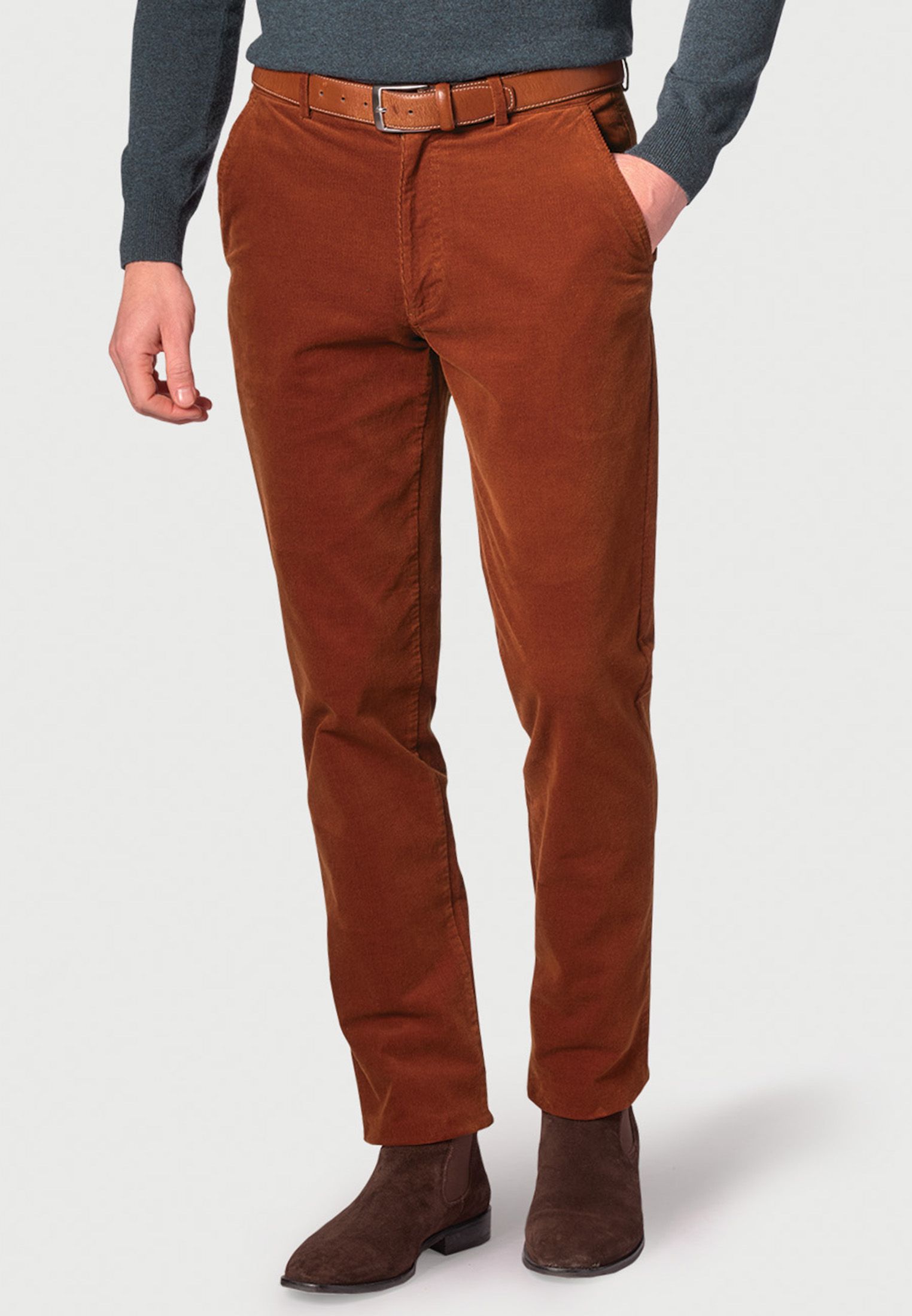 Shakespeare Russet Washed Cotton Needle Cord Pants