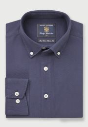 Regular and Tailored Fit Navy Cotton Twill Shirt