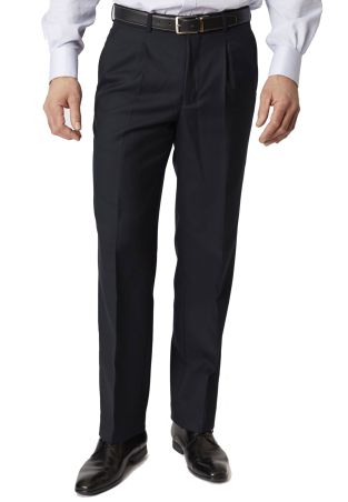 Regular Fit Navy Branmarket Wool Blend Pants