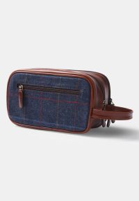 Haincliffe Blue Tweed Washbag