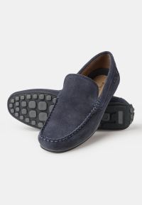 Navy Suede Moccasin