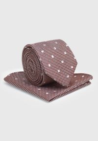 Merlot Dobby Spot Tie and Hanky Set