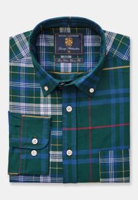 Regular Fit Green Tartan Cotton Shirt