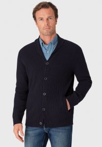 Browning Navy Shawl Collar Cardigan