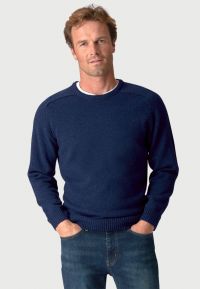 Charlbury Navy Lambswool Crew Neck