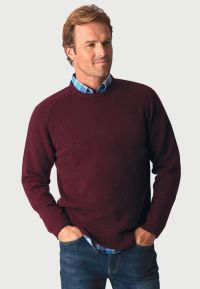 Charlbury Wine Lambswool Crew Neck Sweater