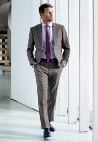 Tailored Fit Clifford Grey Donegal Wool Suit - Vest Optional