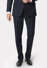 Regular Fit Dawlish Navy Birdseye Wool Suit Pants