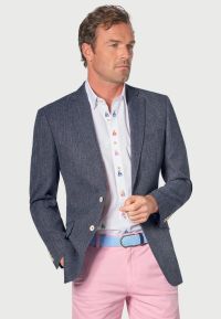 Regular Fit Greig Mid Blue Textured Sports Coat