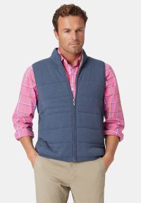 Hainworth Blue Marl Padded Zip Through Vest