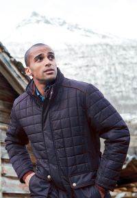 Roch Navy Quilted Coat