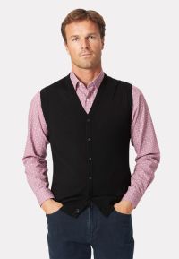 Salcombe Black Merino Wool Vest