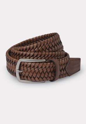 Durham Leather Plaited Brown Belt