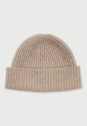 Cashmere Oatmeal Cashmere Knitted Beanie Hat