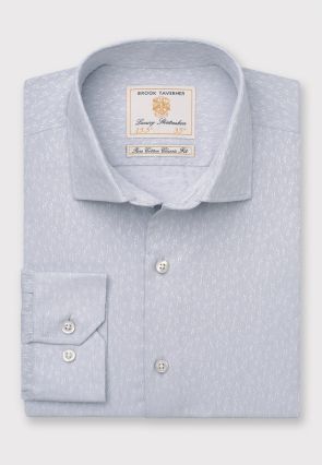Regular and Tailored Fit Silver Grey Floral Cotton Shirt